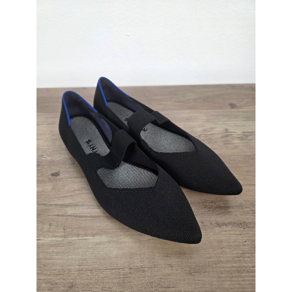 Rothy's The Mary Jane Black Solid Pointed Toe Knit Flats Women's 9.5 140-001